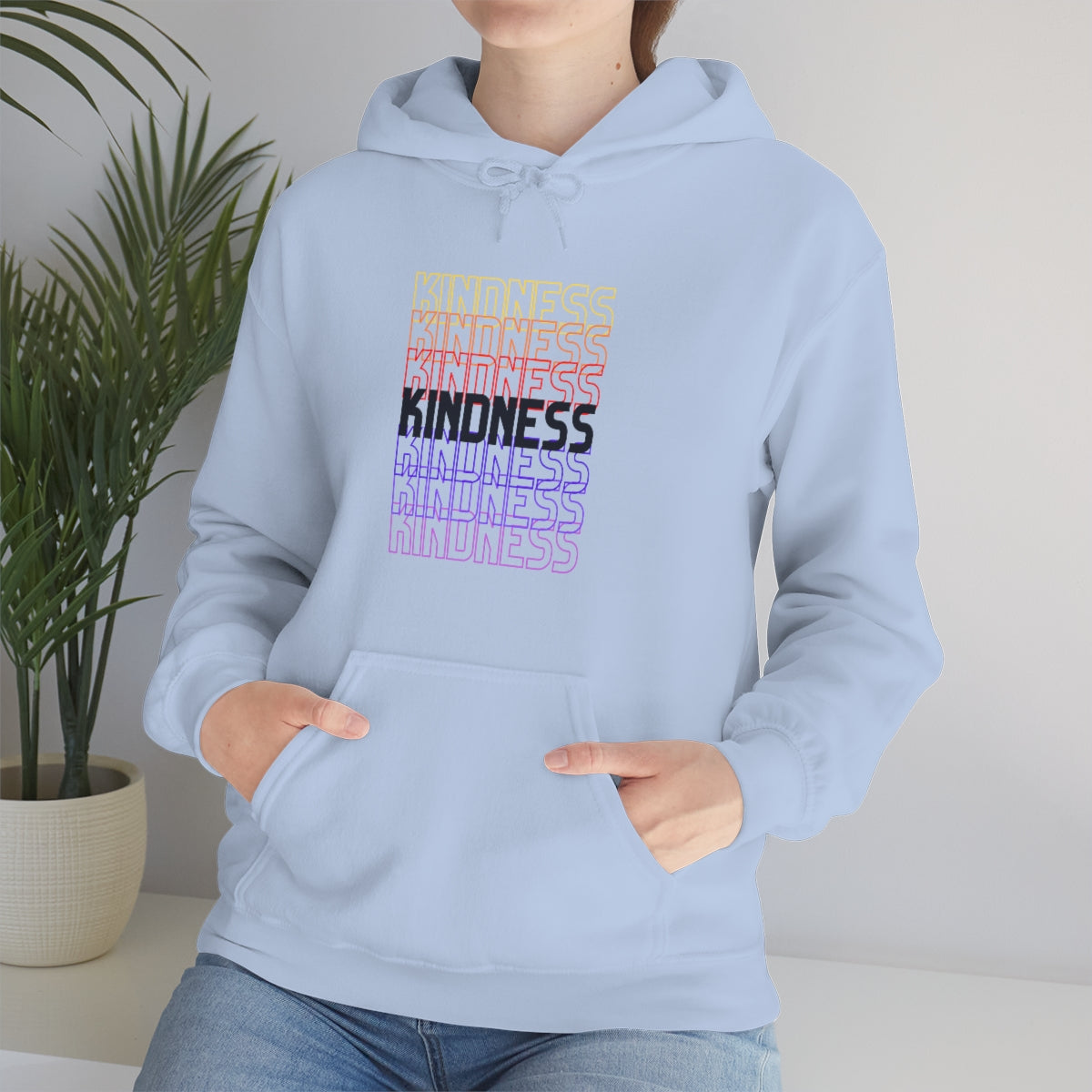 Kindness Repeating Rainbow - Rainbow -Unisex Heavy Blend™ Hooded Sweatshirt