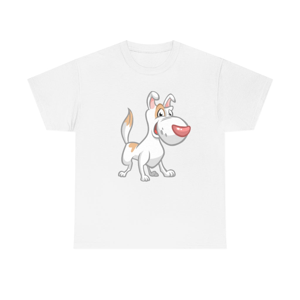 Cartoon Dog White with eye-patch - Unisex Heavy Cotton Tee