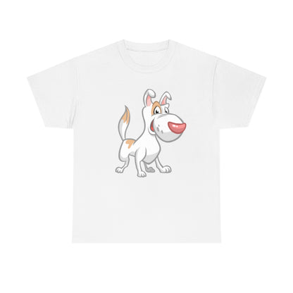 Cartoon Dog White with eye-patch - Unisex Heavy Cotton Tee