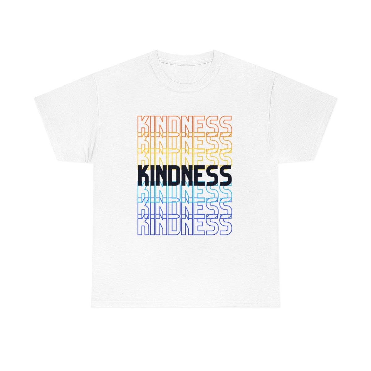 KINDNESS - repeating rainbow - Unisex Heavy Cotton Tee