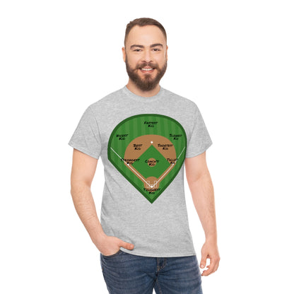 Baseball - Softball - Diamond Postitions - A game For Everyone - Unisex Cotton Tee