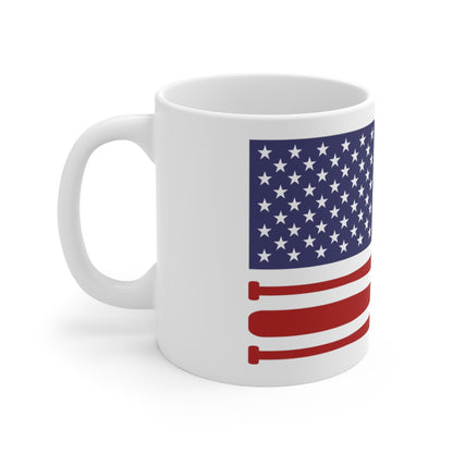 USA Flag Softball - Ceramic Mug 11oz