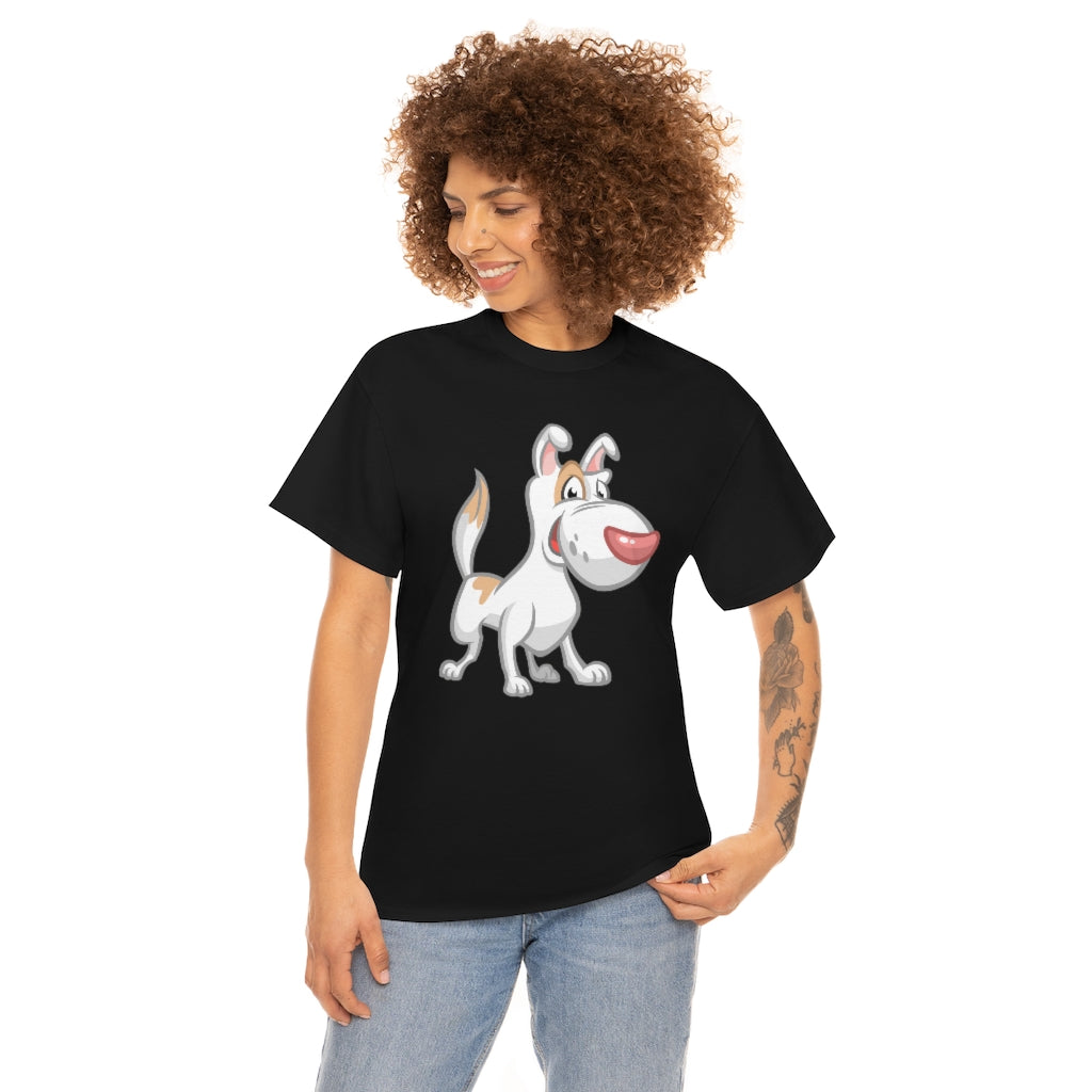 Cartoon Dog White with eye-patch - Unisex Heavy Cotton Tee