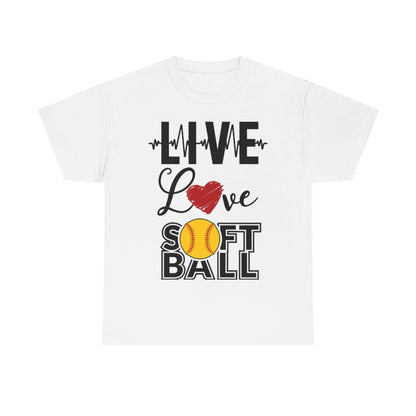 Live Love Softball - Unisex Cotton Tee