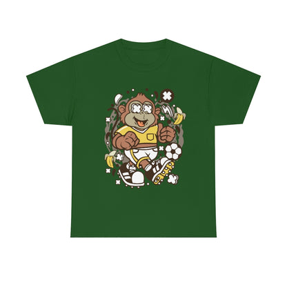 Cartoon Mad Monkey Soccer - Unisex Heavy Cotton Tee