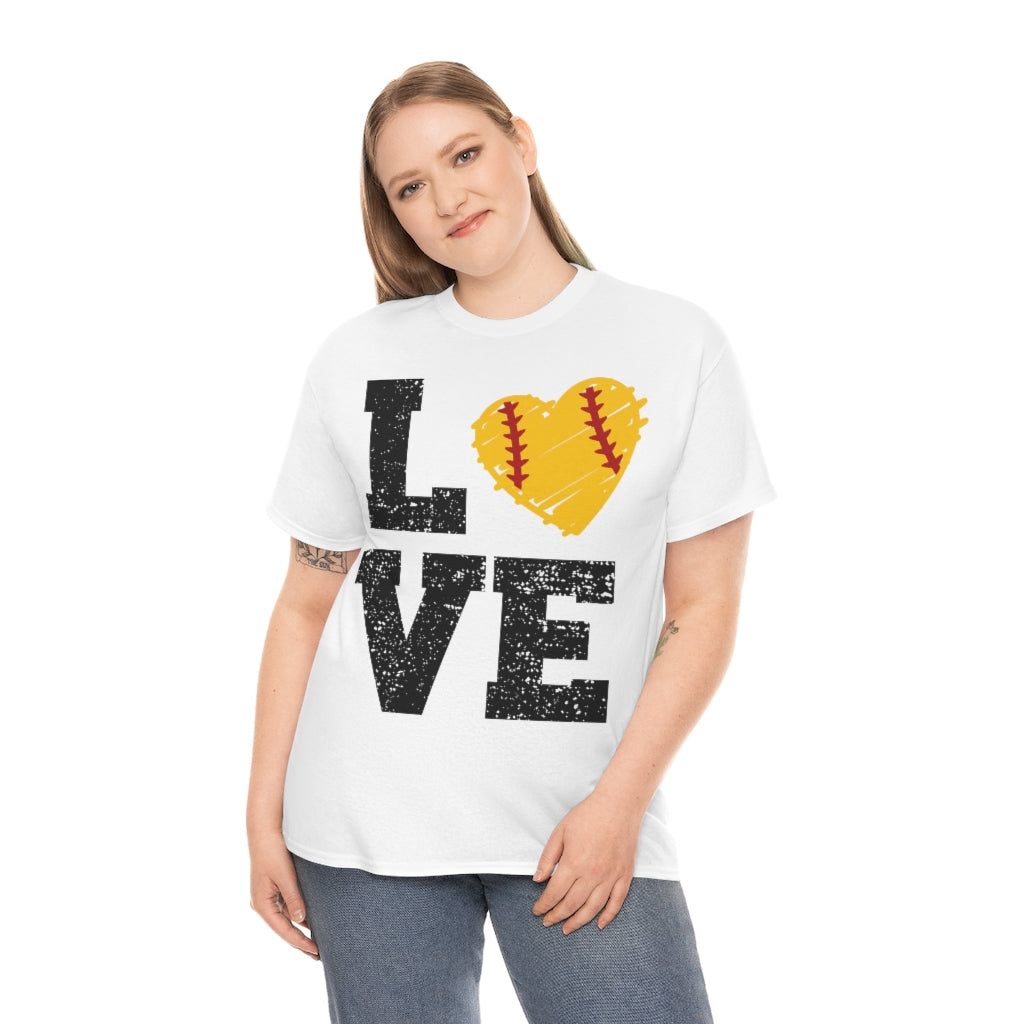 Softball - LOVE Unisex Cotton Tee