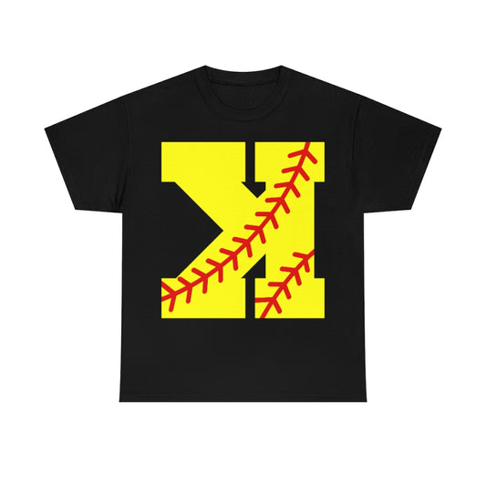 Backwards K - Strikeout - Softball - Unisex Cotton Tee