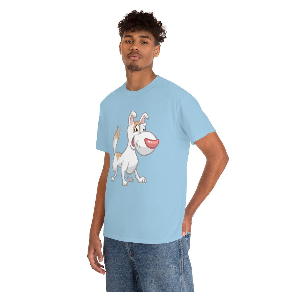 Cartoon Dog White with eye-patch - Unisex Heavy Cotton Tee