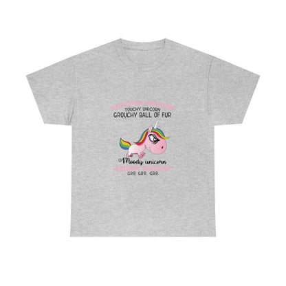 Grumpy Unicorn grr grr grr- Unisex Heavy Cotton Tee