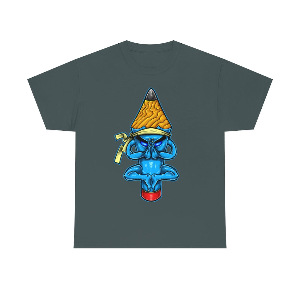 Cartoon Art - Pencil Meditation - Unisex Heavy Cotton Tee