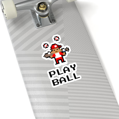 Baseball - Retro 8-bit - Play Ball - Kiss-Cut Stickers