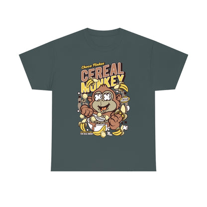 Cartoon Mad Monkey Cereal - Unisex Heavy Cotton Tee