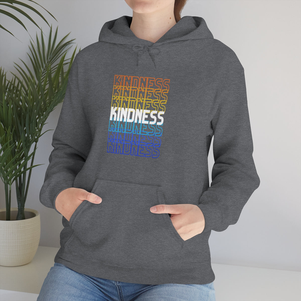 Kindness Repeating Rainbow - Rainbow -Unisex Heavy Blend™ Hooded Sweatshirt