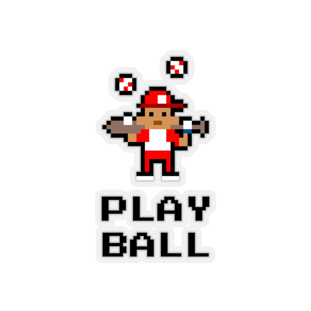 Baseball - Retro 8-bit - Play Ball - Kiss-Cut Stickers