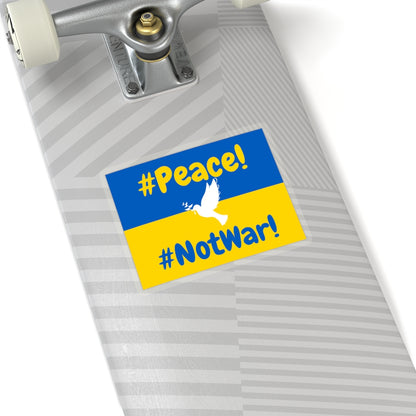 Peace Not War with Dove of Peace - Ukraine Flag - Kiss-Cut Stickers