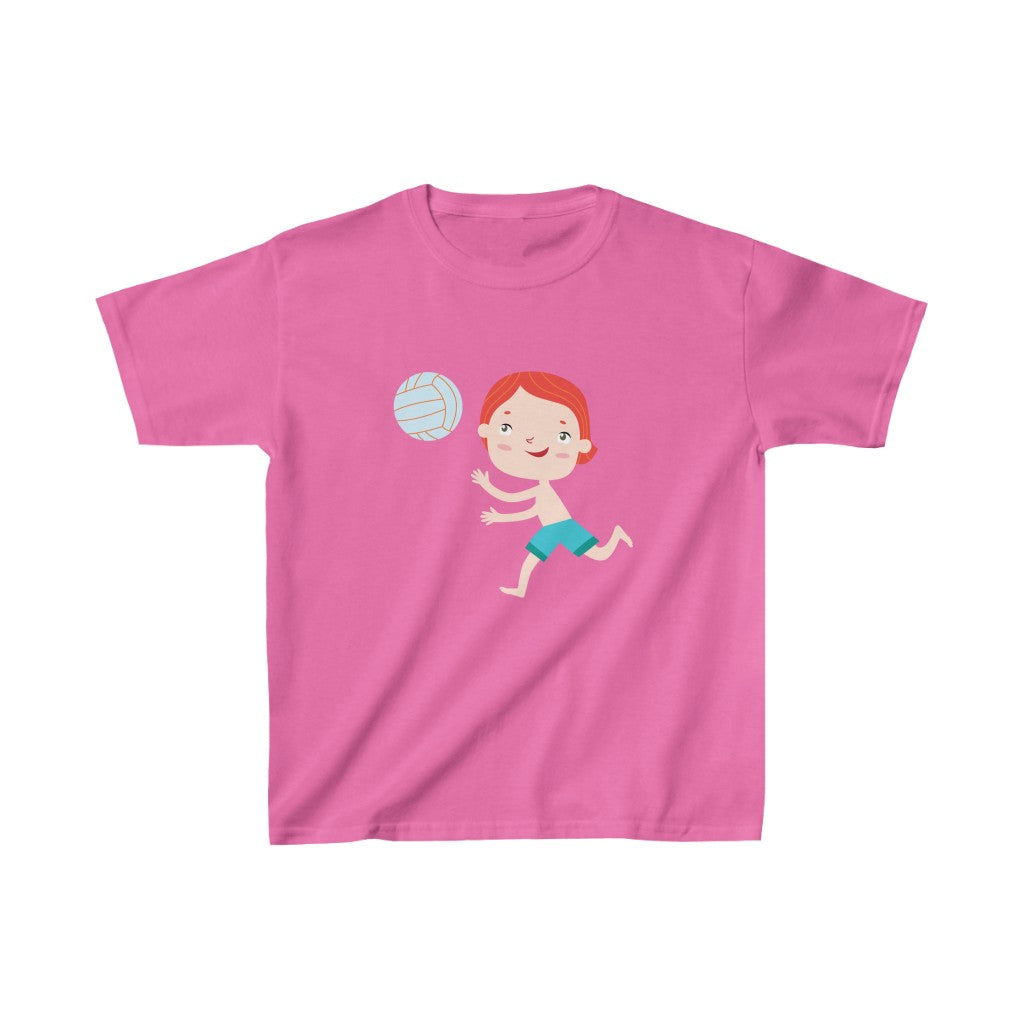 Cartoon Boy with Ball - Kids Heavy Cotton™ Tee