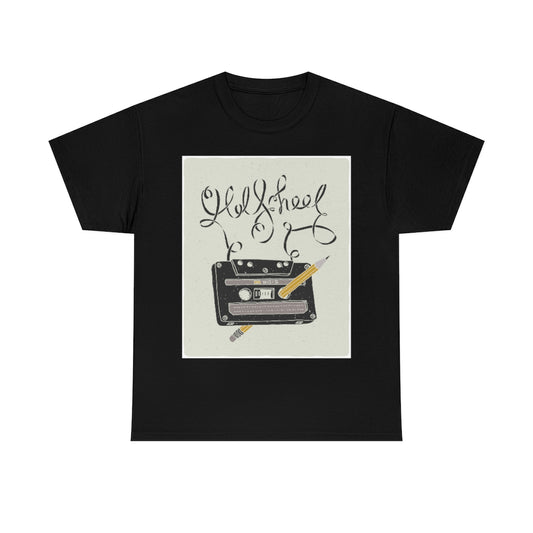 Retro - Old School Cassette Tape and Pencil - Unisex Heavy Cotton Tee