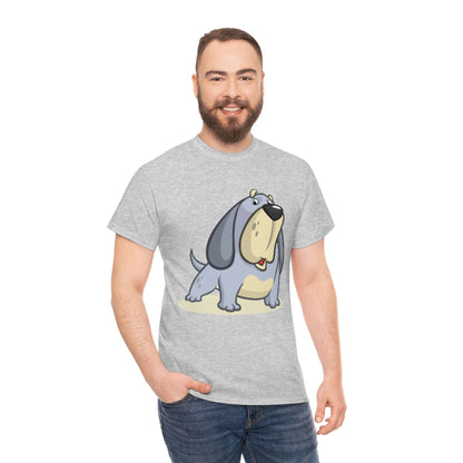 Cartoon Big Grey Dog - Unisex Heavy Cotton Tee