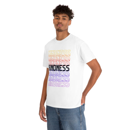 KINDNESS - repeating rainbow - red-purple - Unisex Heavy Cotton Tee