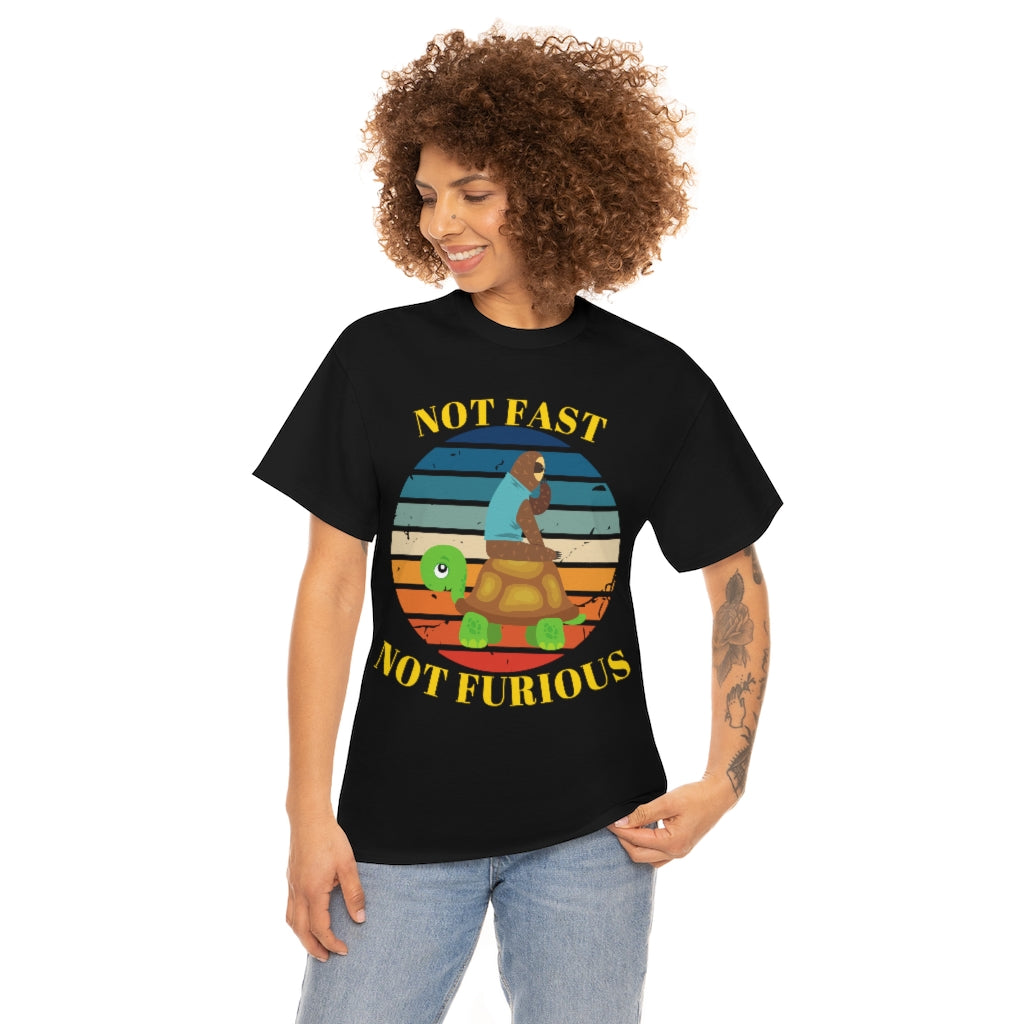 Not Fast Not Furious - Tortoise and Sloth - Unisex Heavy Cotton Tee