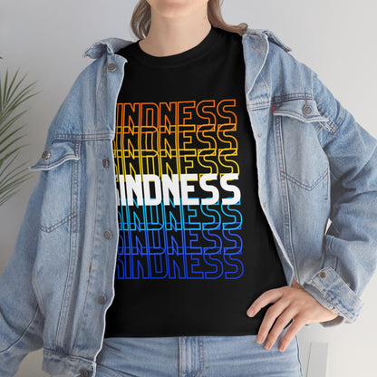 KINDNESS - repeating rainbow - Unisex Heavy Cotton Tee