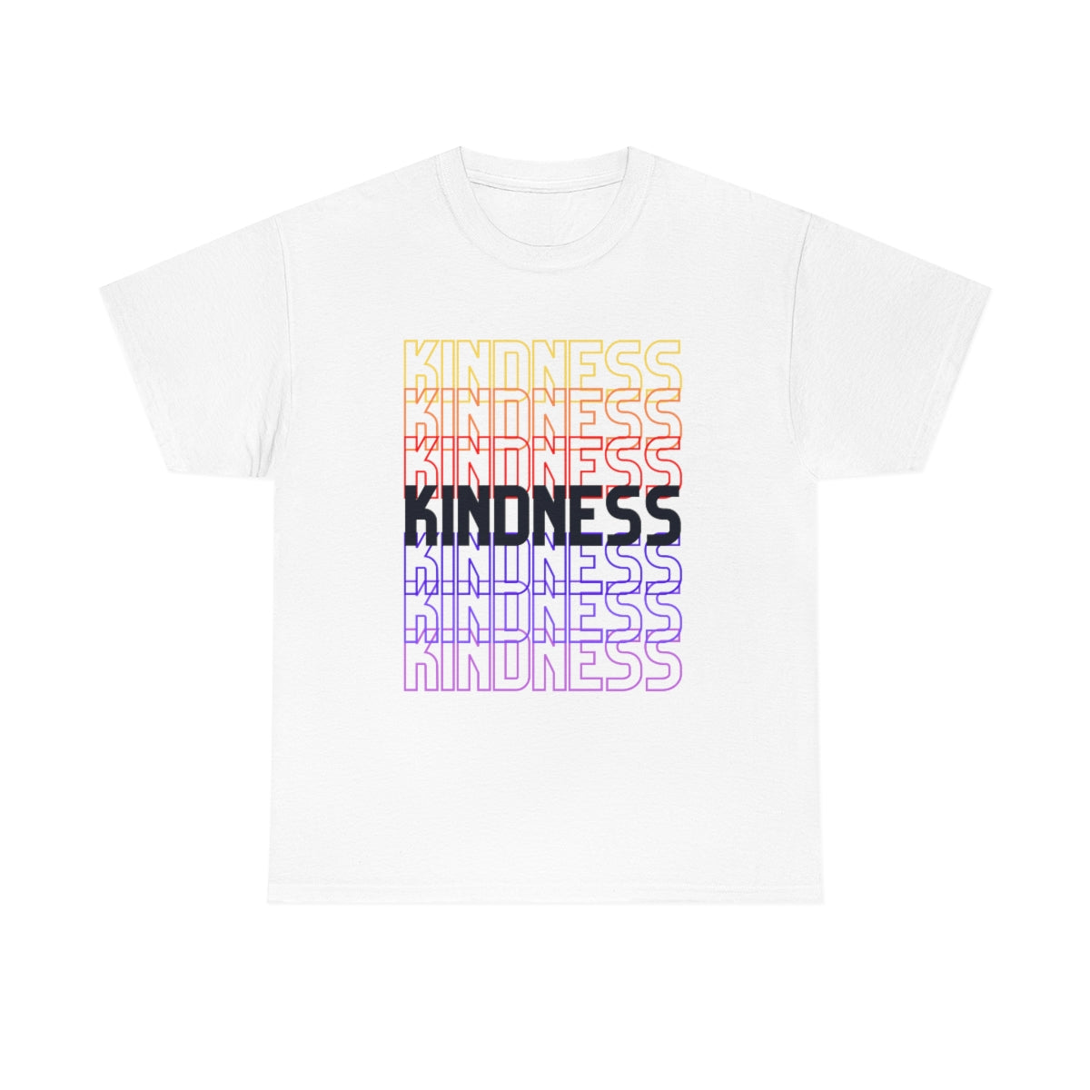 KINDNESS - repeating rainbow - red-purple - Unisex Heavy Cotton Tee