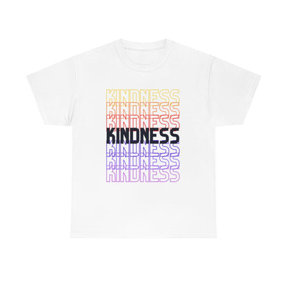 KINDNESS - repeating rainbow - red-purple - Unisex Heavy Cotton Tee