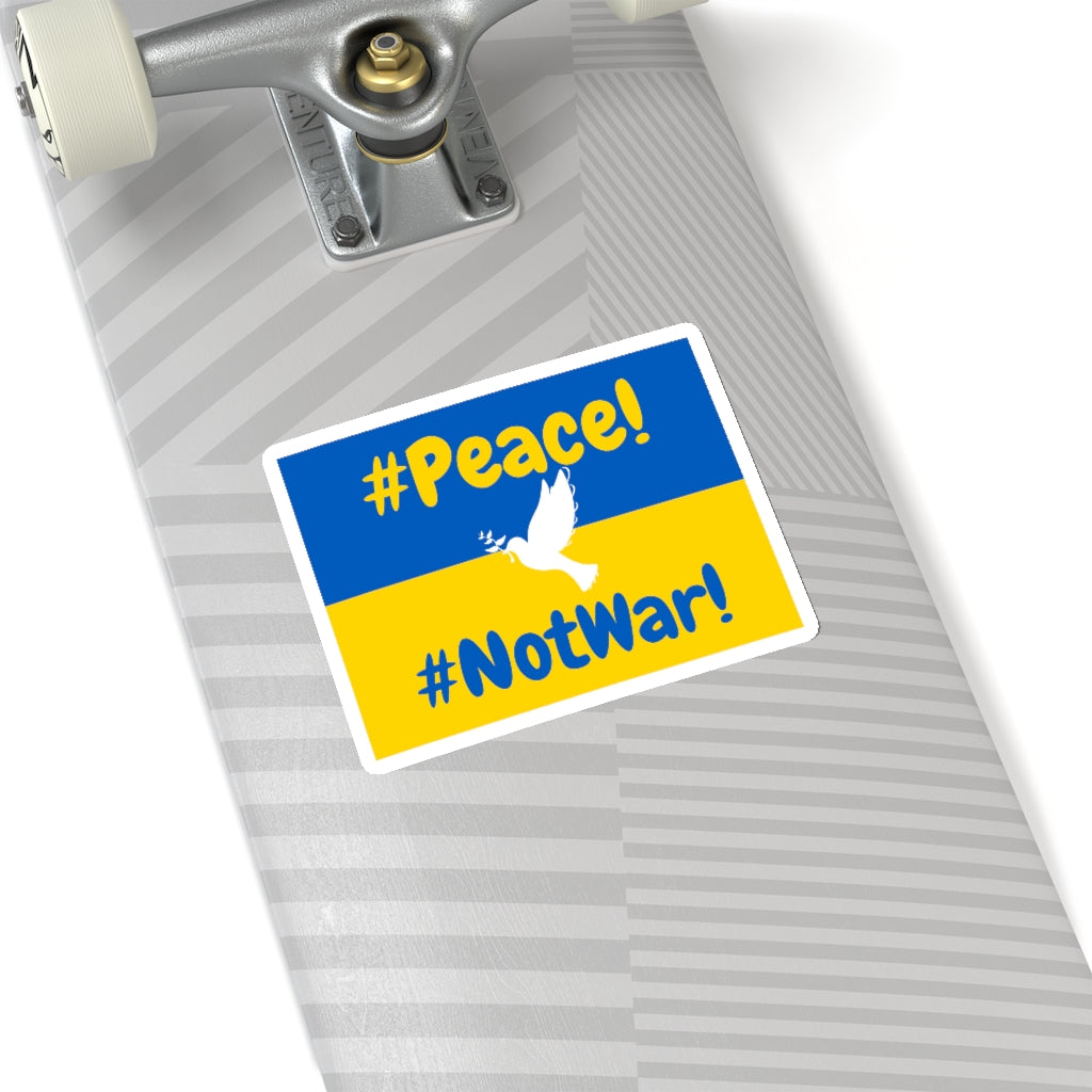 Peace Not War with Dove of Peace - Ukraine Flag - Kiss-Cut Stickers