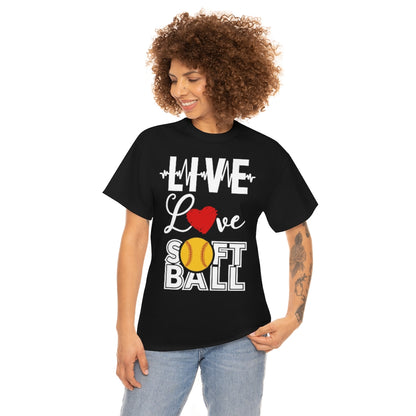 Live Love Softball - Unisex Cotton Tee