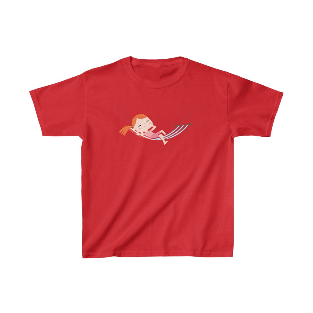 Cartoon Girl in Hammock - Kids Heavy Cotton™ Tee