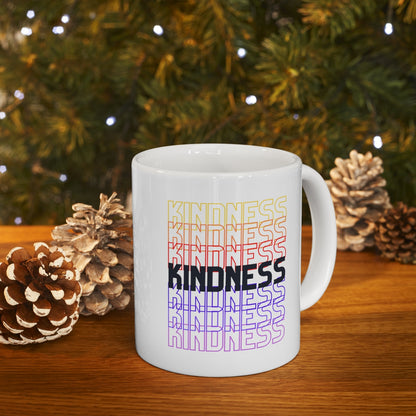 Kindness - Rainbow Words - Ceramic Mug 11oz