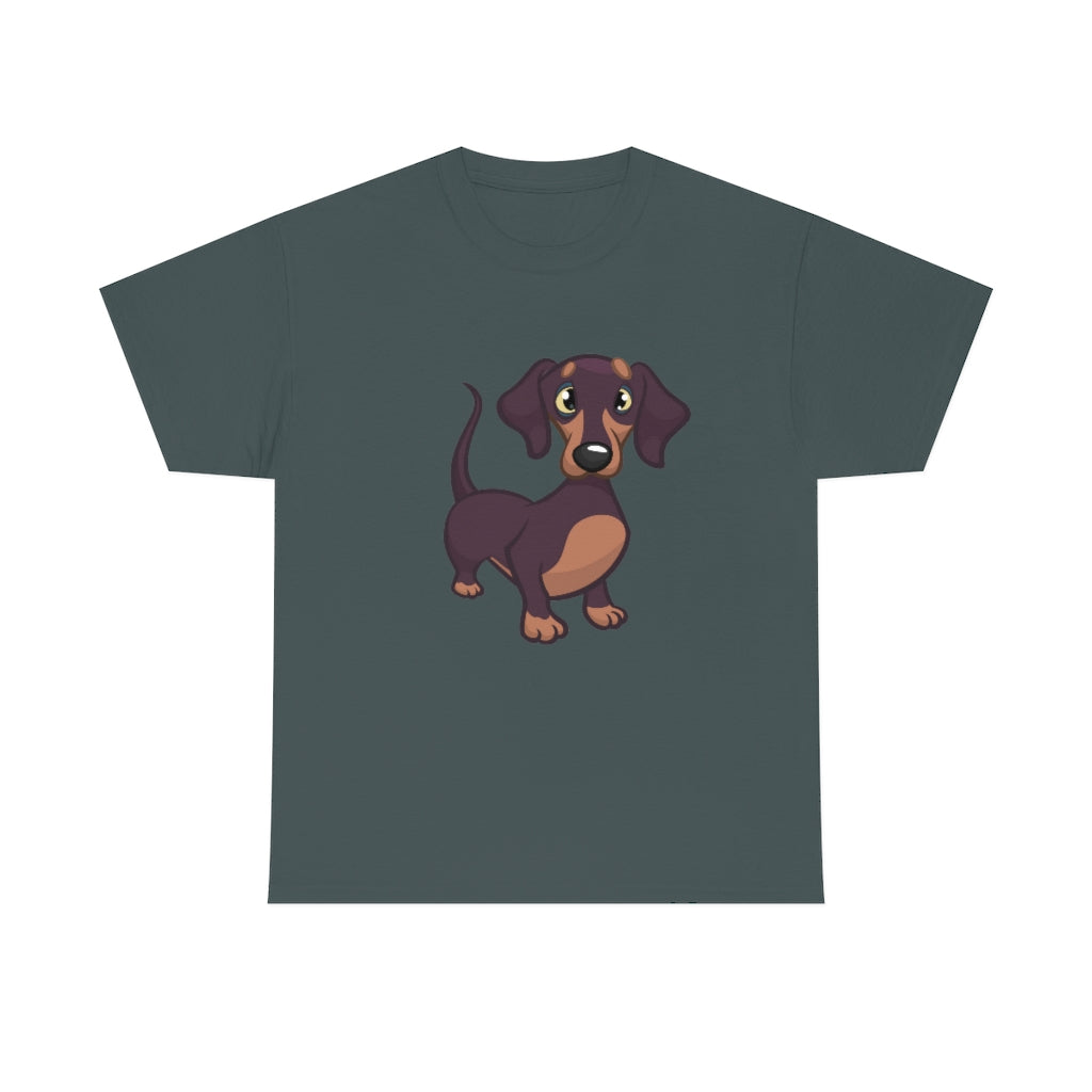 Cartoon Dog Puppy - Daschund - Unisex Heavy Cotton Tee