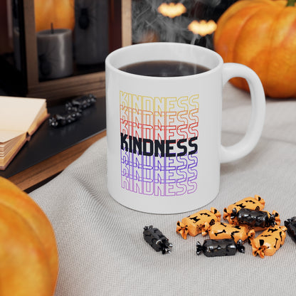 Kindness - Rainbow Words - Ceramic Mug 11oz