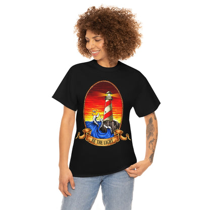 Cartoon Art - Lighthouse - Be The Light - Unisex Heavy Cotton Tee