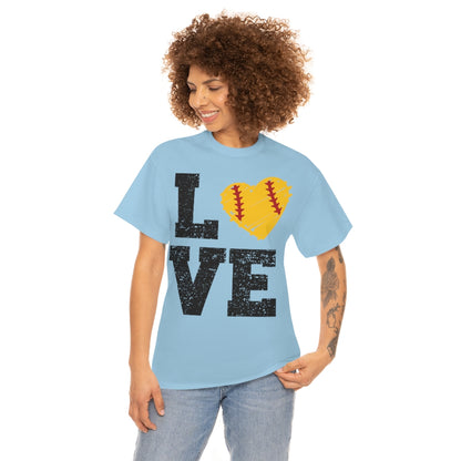 Softball - LOVE Unisex Cotton Tee