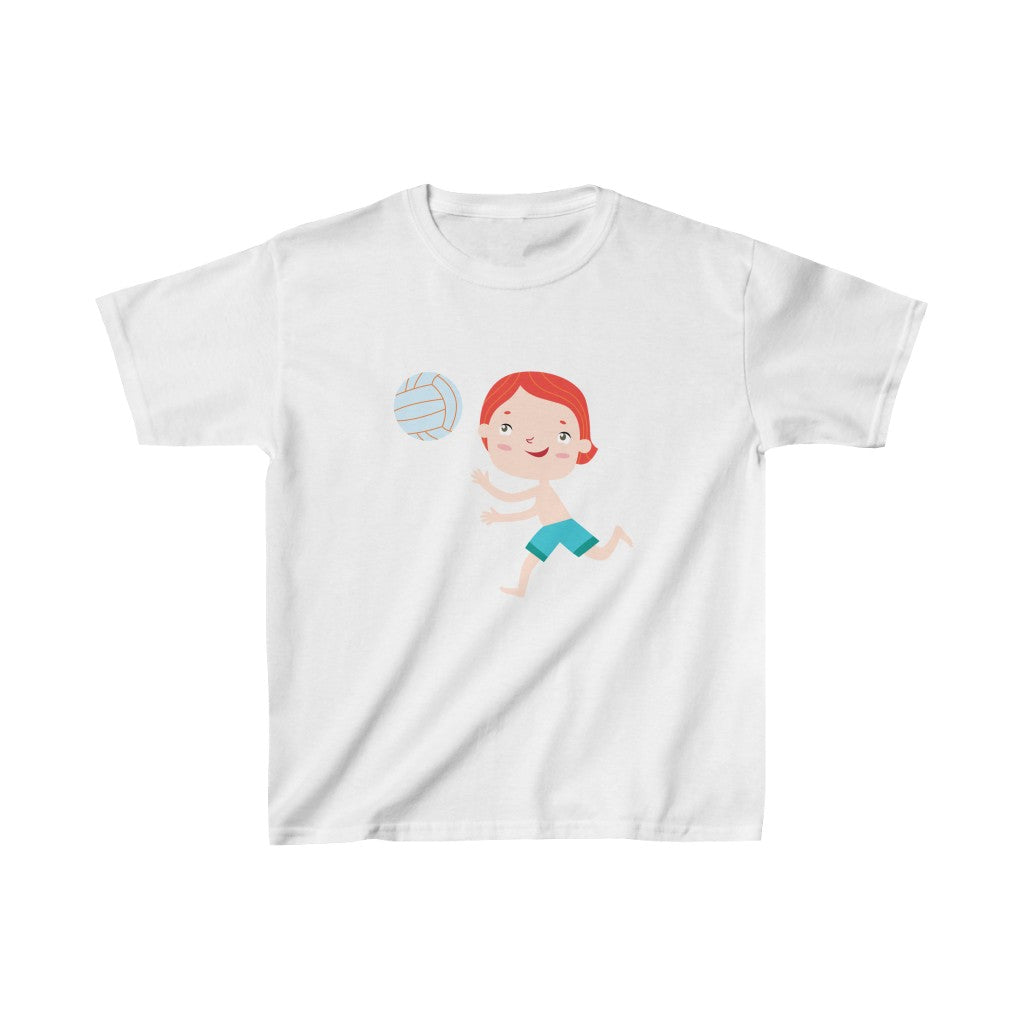 Cartoon Boy with Ball - Kids Heavy Cotton™ Tee