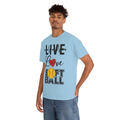 Live Love Softball - Unisex Cotton Tee