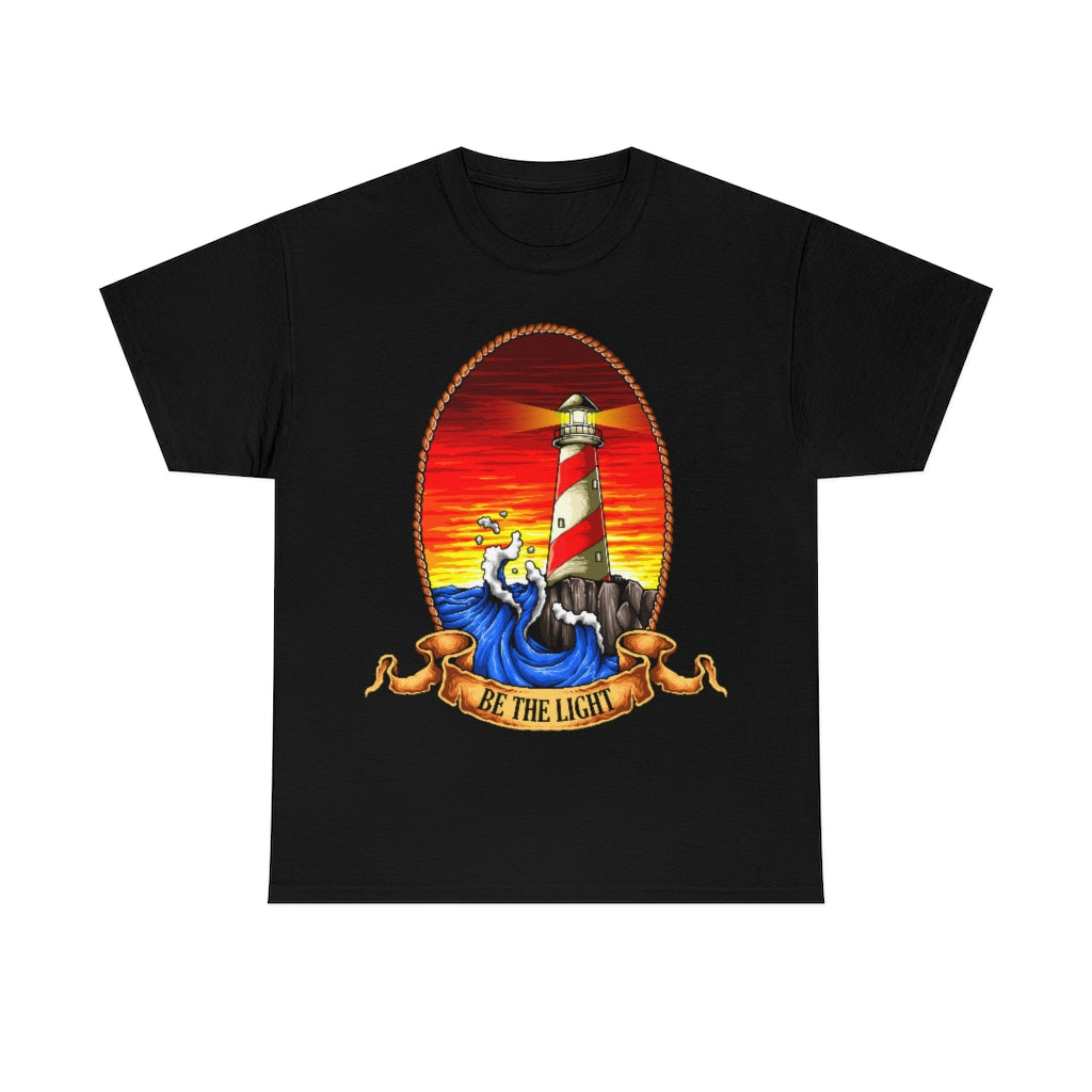 Cartoon Art - Lighthouse - Be The Light - Unisex Heavy Cotton Tee