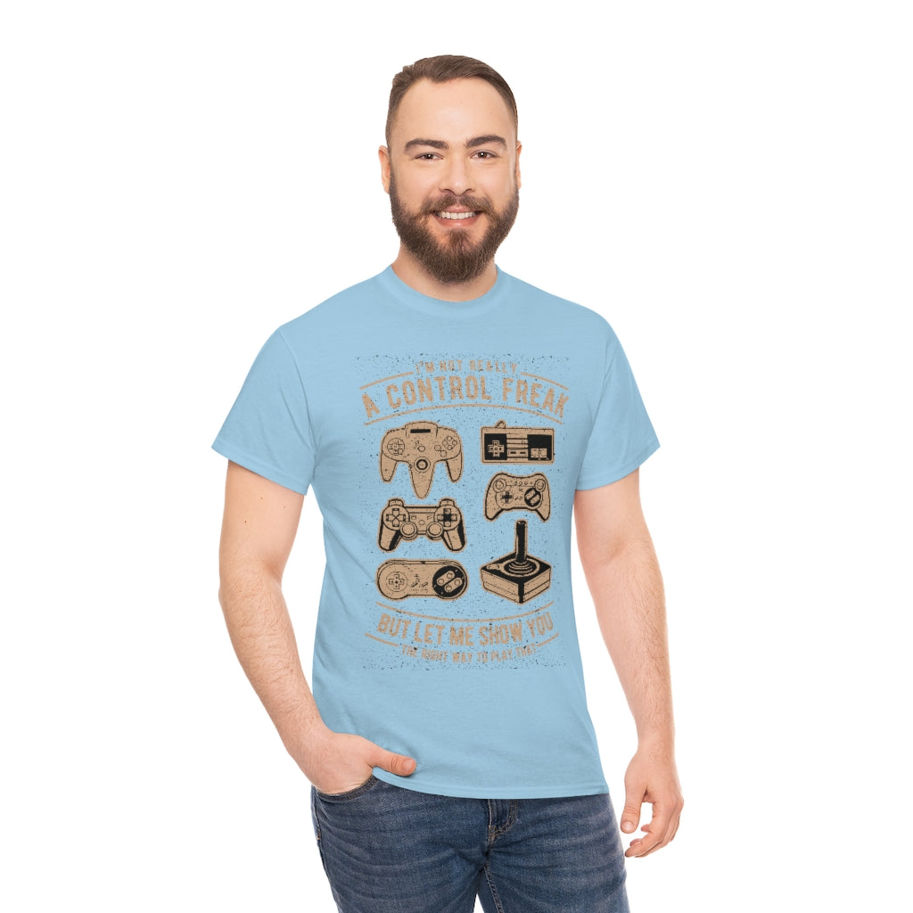 Distressed Retro - Game Control Freak - Unisex Heavy Cotton Tee