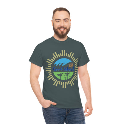 Good Vibes Summer Surf - Unisex Heavy Cotton Tee