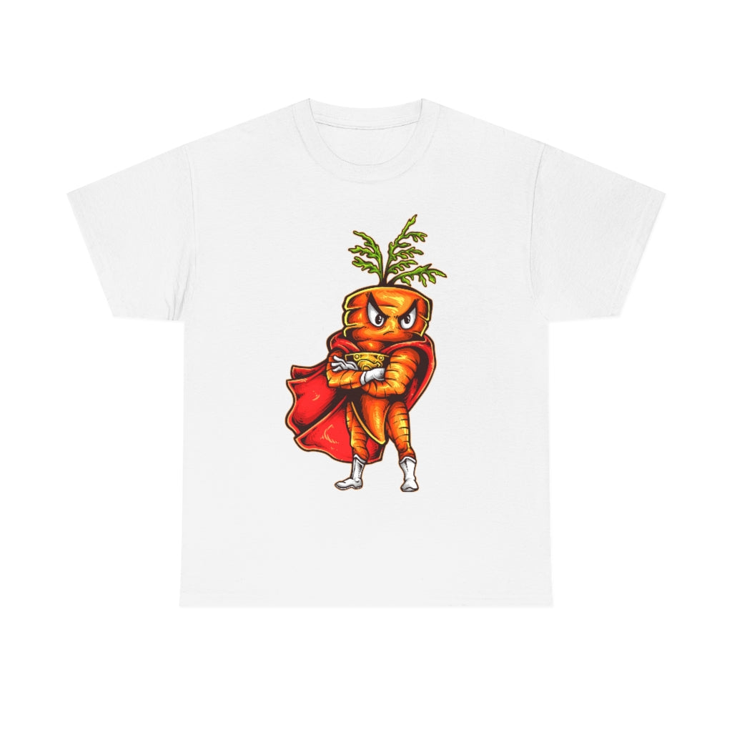 Cartoon Art - Super Carrot - Unisex Heavy Cotton Tee