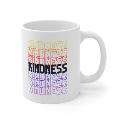 Kindness - Rainbow Words - Ceramic Mug 11oz