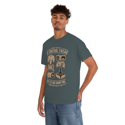 Distressed Retro - Game Control Freak - Unisex Heavy Cotton Tee