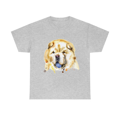 Chow Chow Dog Portrait - Water color - Unisex Heavy Cotton Tee