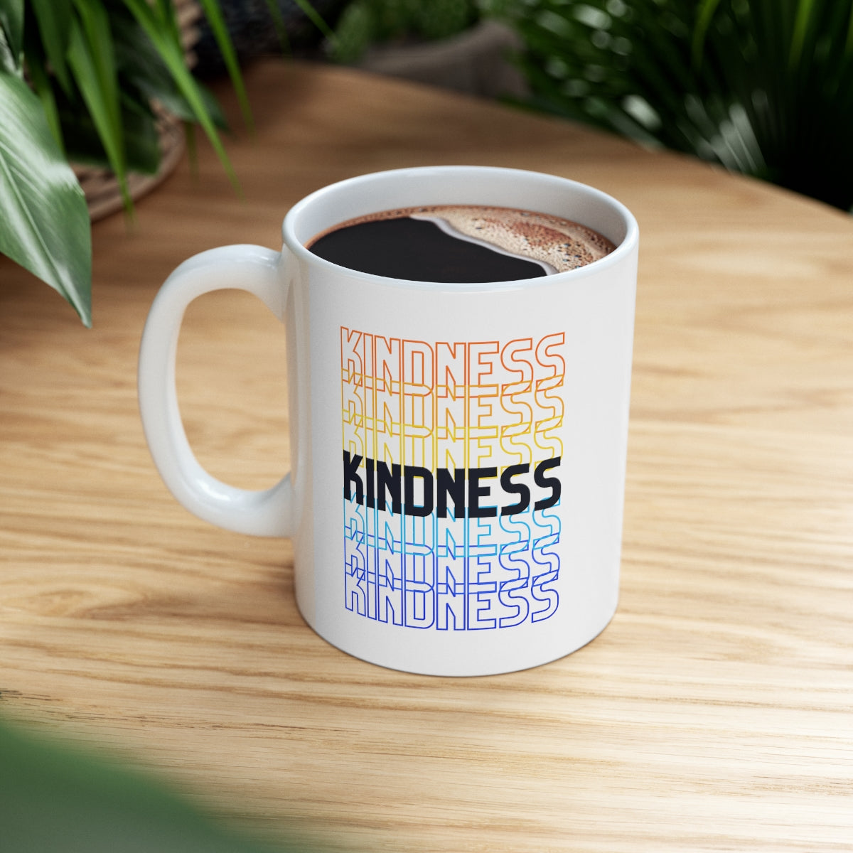 Kindness - Rainbow Words - Ceramic Mug 11oz