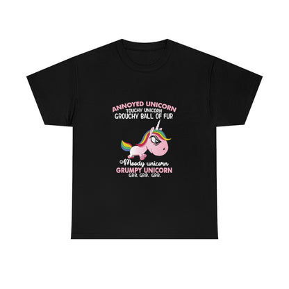 Grumpy Unicorn grr grr grr- Unisex Heavy Cotton Tee