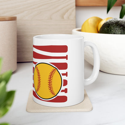 USA Flag Softball - Ceramic Mug 11oz