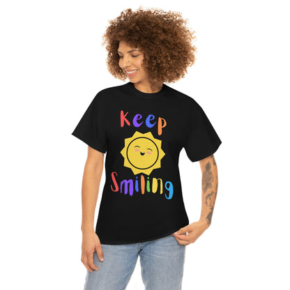 Keep Smiling - Sun - Unisex Heavy Cotton Tee