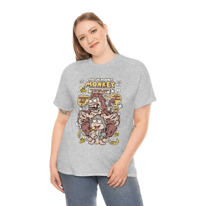 Cartoon Mad Monkey Comic Book Cover - Unisex Heavy Cotton Tee