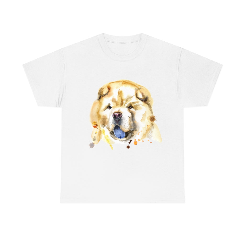 Chow Chow Dog Portrait - Water color - Unisex Heavy Cotton Tee